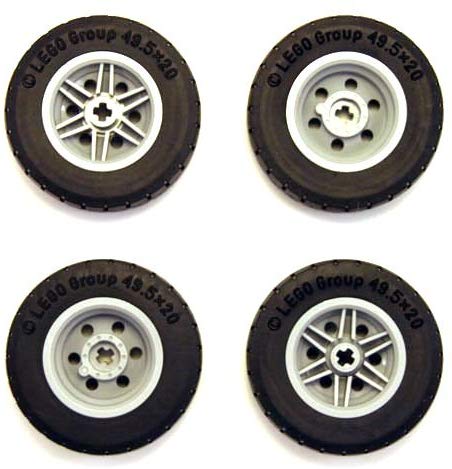 LEGO Technic Tyres and Wheel Rims 49.5 x 20 for Lego Model Cars (4 Pieces)