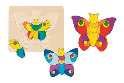 Goki 4 Layer Wooden Butterfly Puzzle