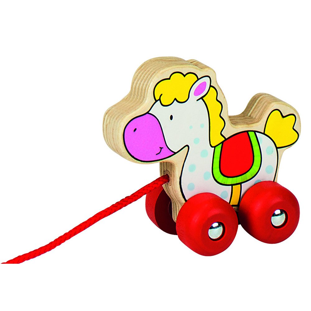Goki 54921 – Pull Toy Horse