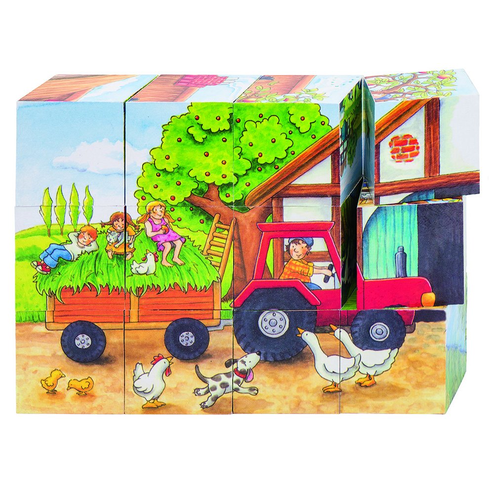 Goki 57839 Cube Puzzle On The Farm Seasons