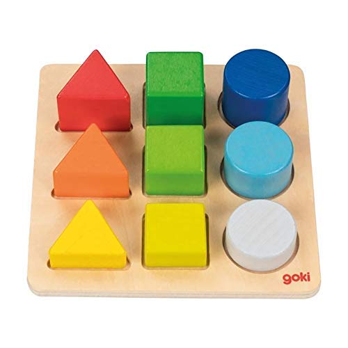 Goki 58753 Shape And Colour Sorting Board 9 Pieces
