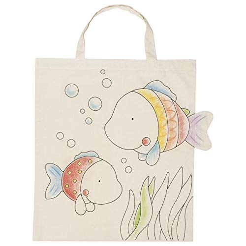 Goki 5X Large Carry Bag Fish For Colouring In Bag / Gift Bag / Childrens B