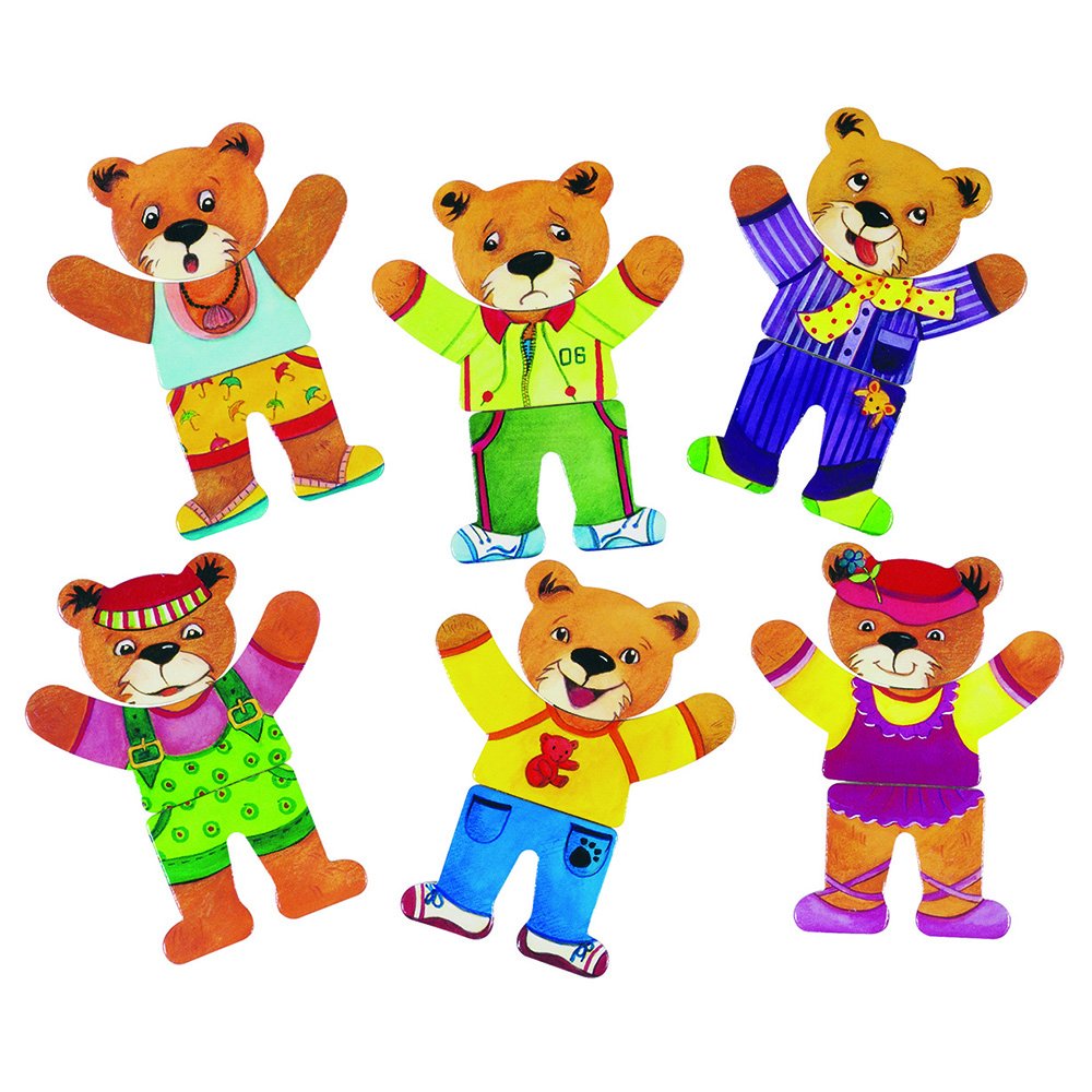 Goki Bear Dress-Up Puzzle Ii In A Wooden Box