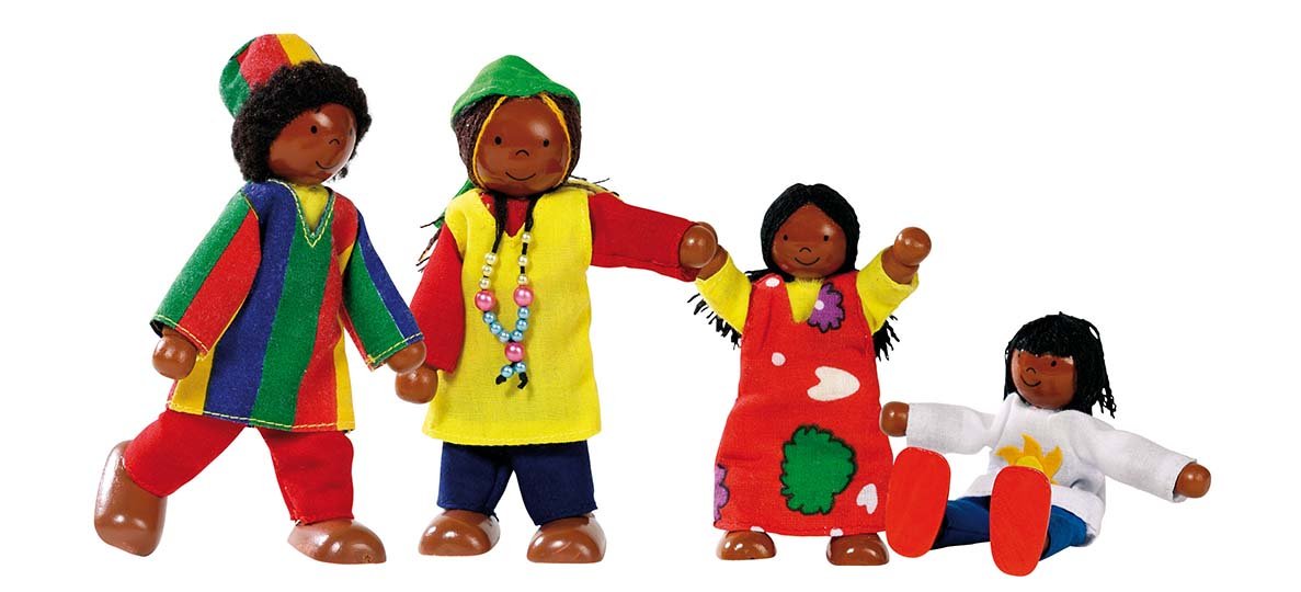 Goki Flexible Puppets African Family