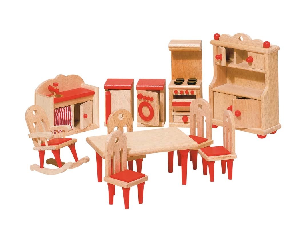 Goki Furniture For Flexible Puppets Kitchen (Red)