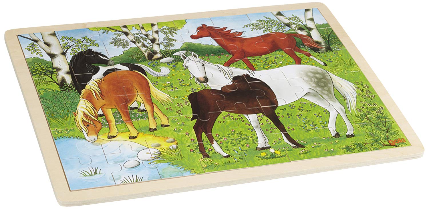 Goki Jigsaw Puzzle In Frame Pony Stable (48 Pieces)