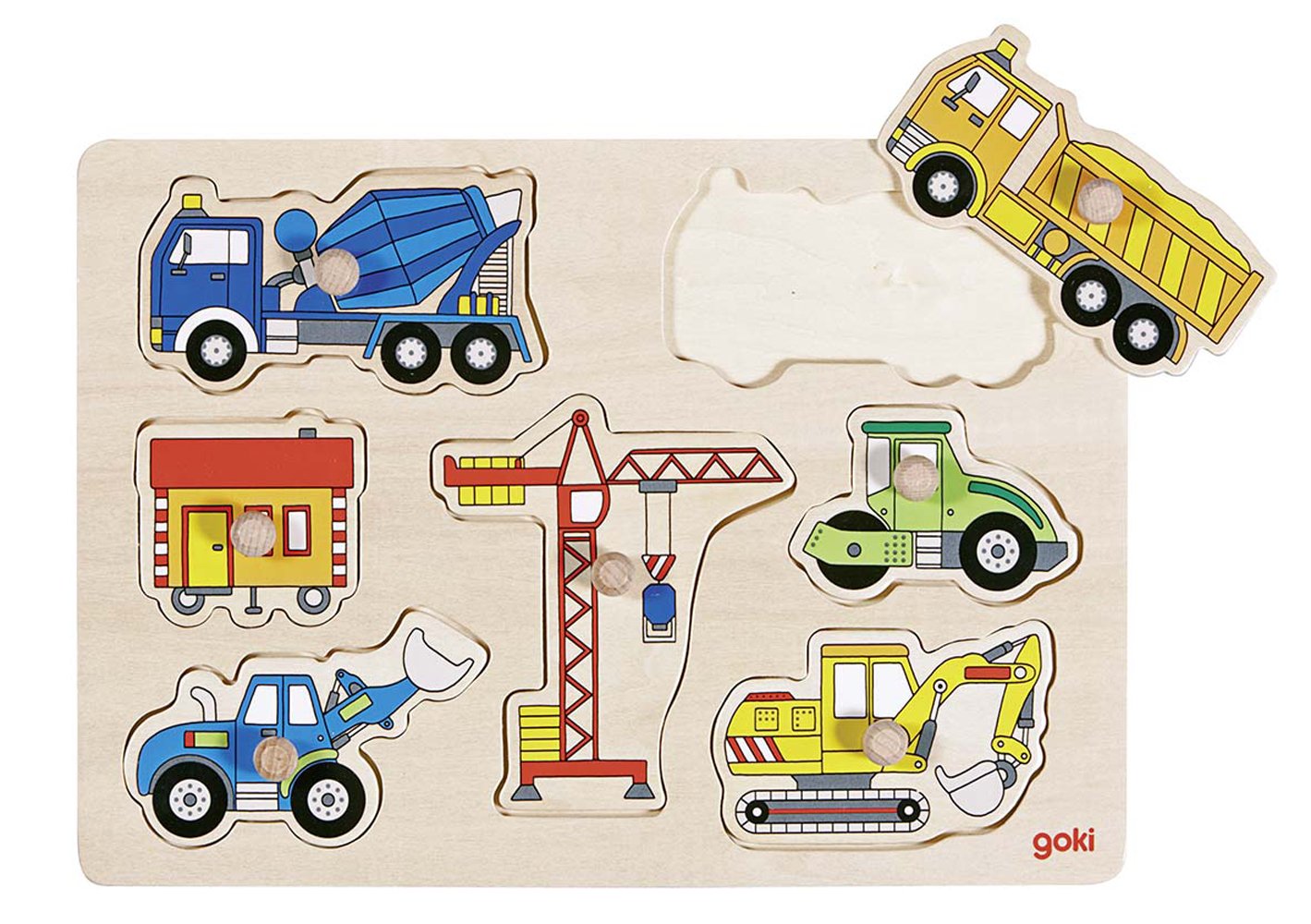 Goki Lift Out Puzzle Building Site Vehicles