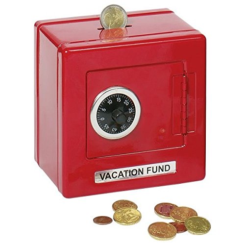 Small Foot by Legler Goki - Red Metal Money Box Safe With Combination Lock