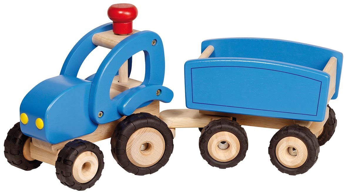 Goki Tractor With Trailer Toddler Toy