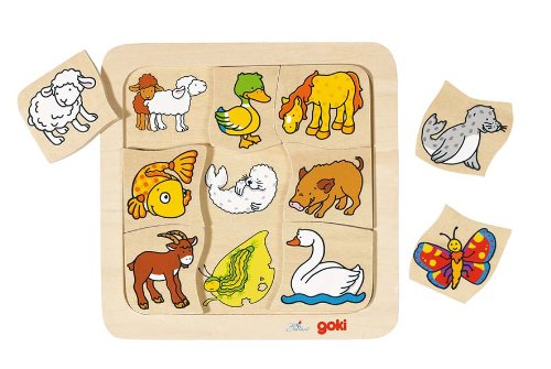 Goki Which Two Belong Together? Wooden Puzzle