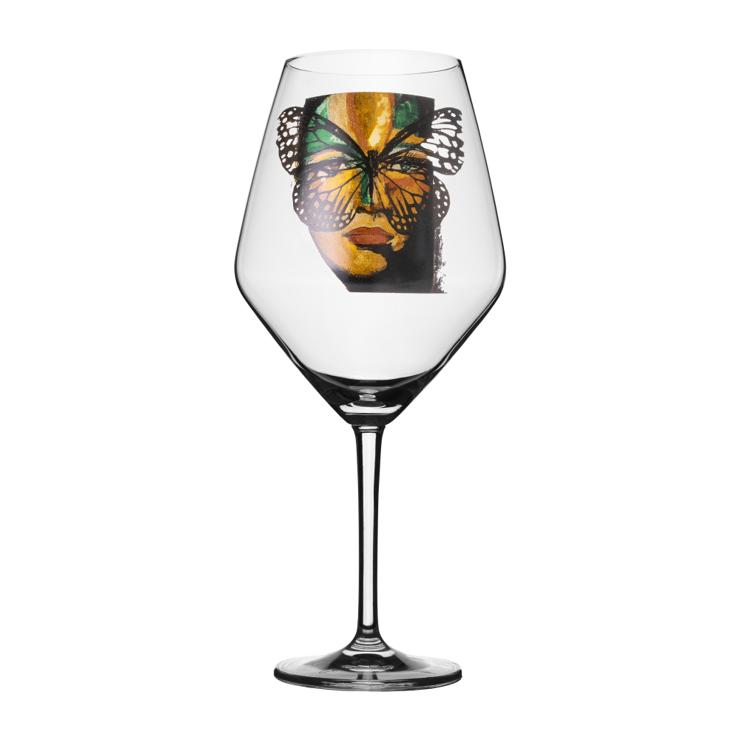 Golden butterfly wine glass 75cl