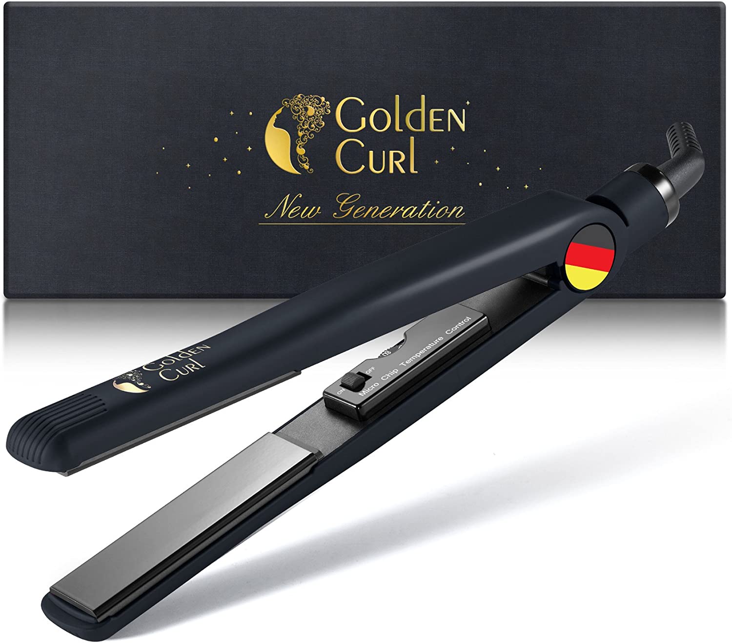 Golden Curl Straighteners for Curling and Straightening Hair Straighteners – Professional Hair Straightener, Hair Straightener Iron, black