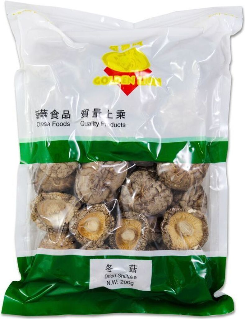 Golden Lion Shiitake mushrooms, dried 200g | AA Grade 4-5cm | Shii take, tonko