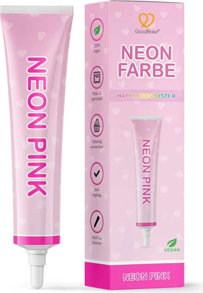 GoodBake Food Coloring Neon Pink, intense, for baking, vegan, gluten-free