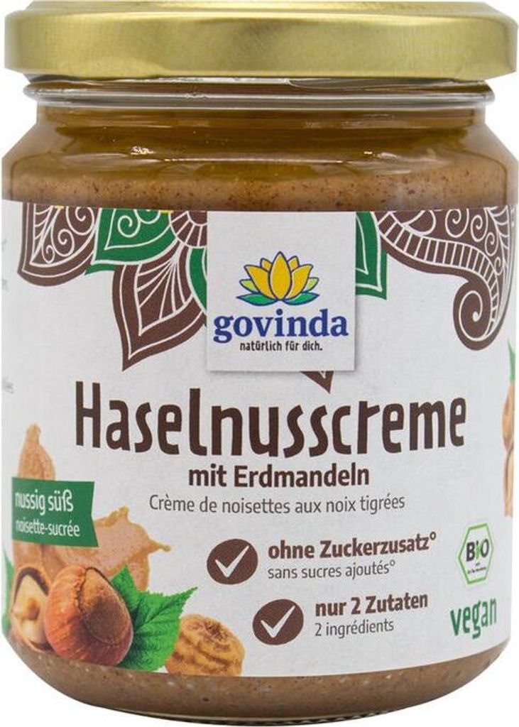 Govinda Haselnusscreme mit Erdmandeln -- 250g x 6  - 6er Pack VPE