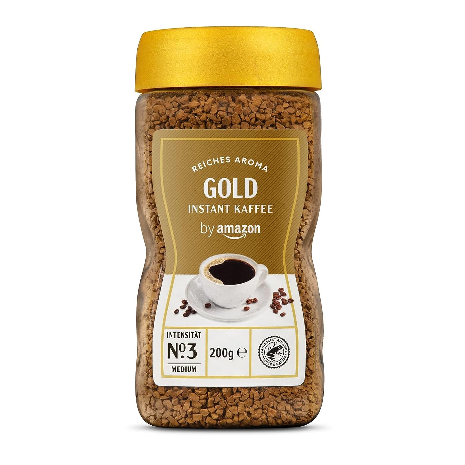 By Amazon Gold Instant Coffee, Medium Roasting, 200g, 1 Series Pack-Rainforest Alliance Certification