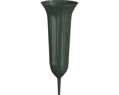 Grave vase geli plastic Ø 9 cm H 21 cm green