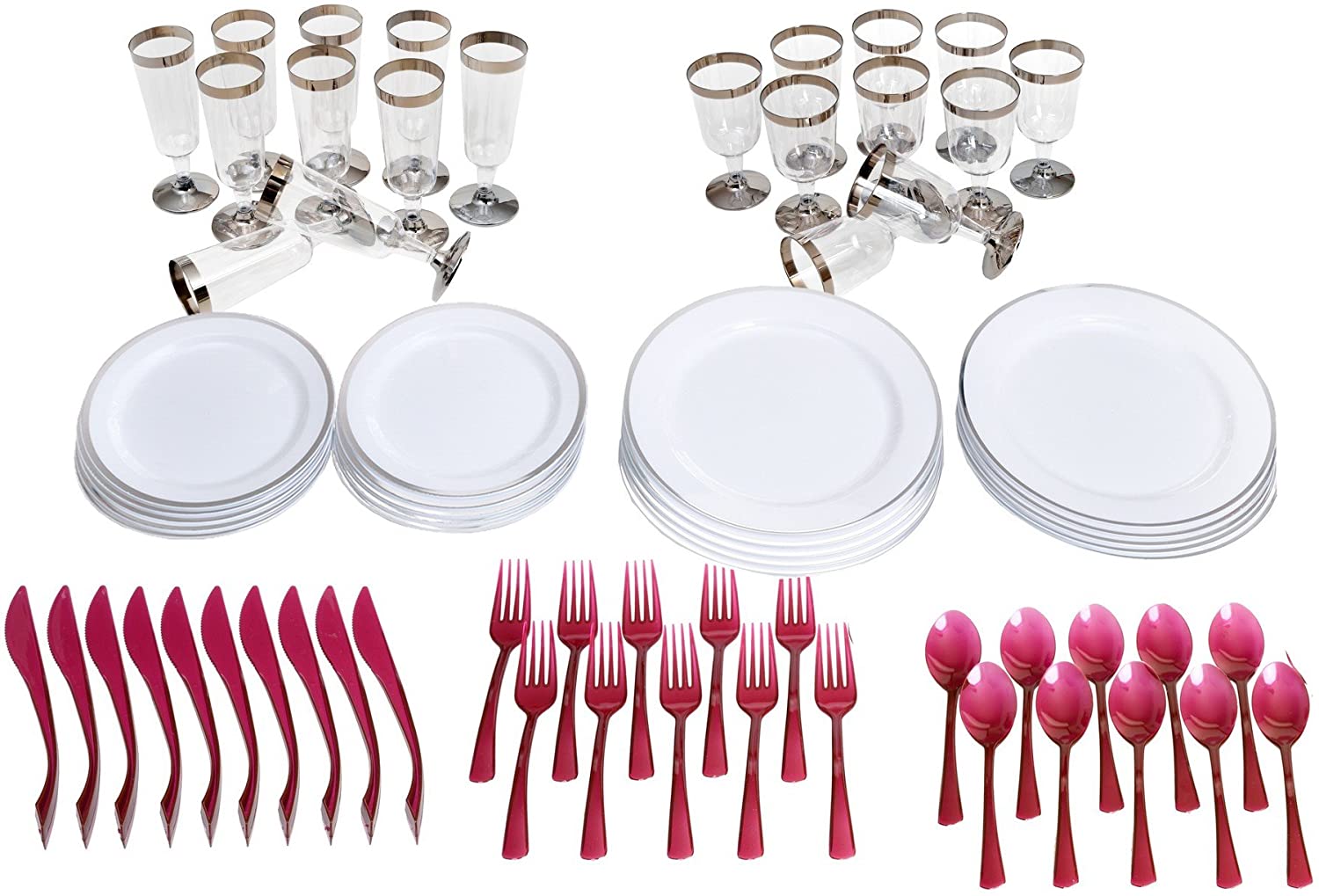 Disposable Plastic Cutlery Party Set 115-Piece