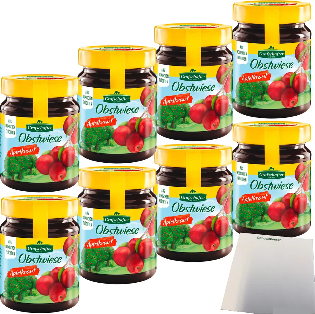 Grafschafter Obstwiese Apfelkraut fruchtig-frischer Brotaufstrich VPE (8x320g Glas) + usy Block
