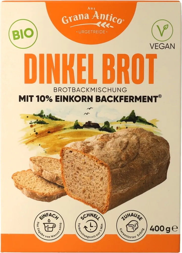 Grana Antico spelt baking mix, bread baking mix, light spelt bread 400 g