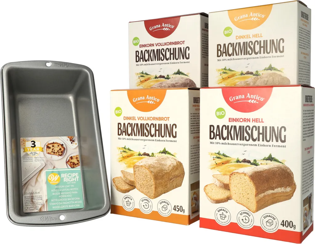 Grana Antico Spelt and Einkorn Set 4 Varieties + Baking Pan