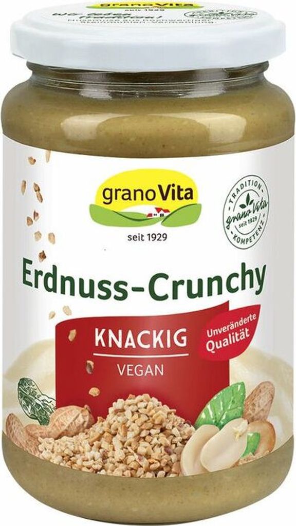 granoVita Erdnuss-Crunchy Knackig Vegan - 350g x 6  - 6er Pack VPE