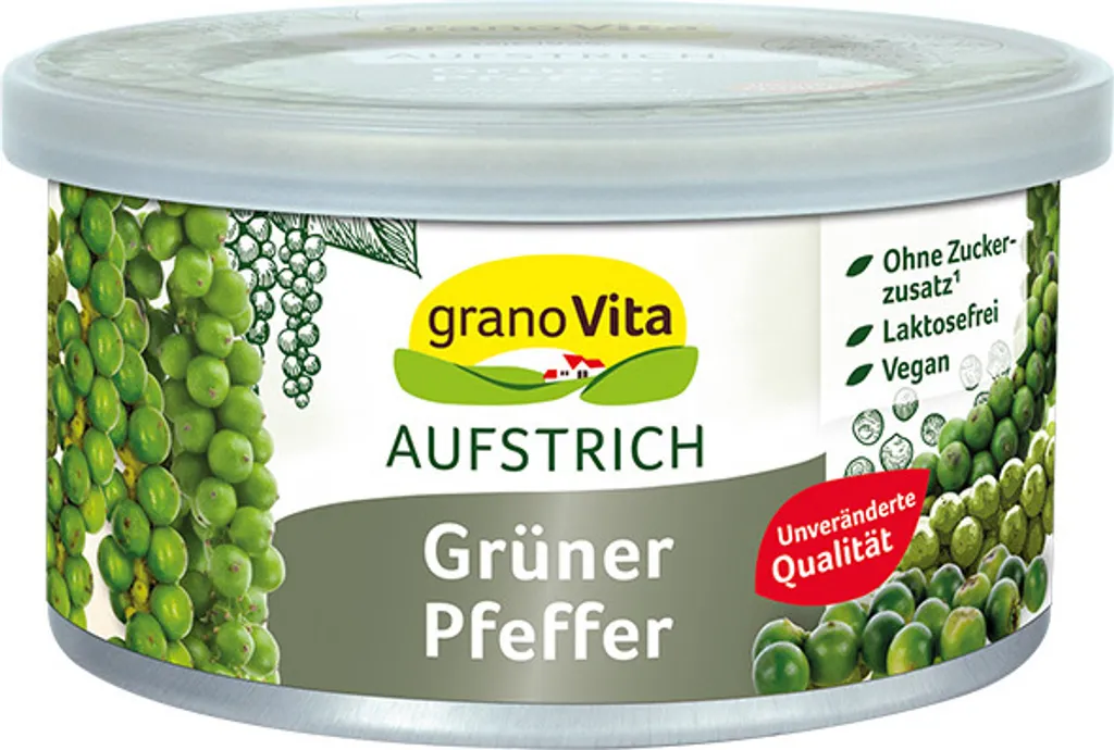 granoVita Veganer Brotaufstrich Grüner Pfeffer - 125g