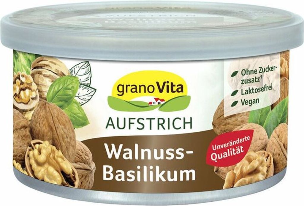 granoVita Veganer Brotaufstrich Walnuss-Basilikum - 125g