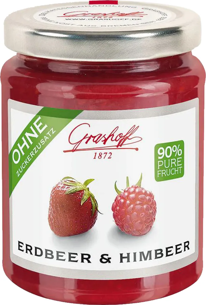 Grashoff Fruchtkonfitüre Erdbeer und Himbeer köstliche Symbiose 230g
