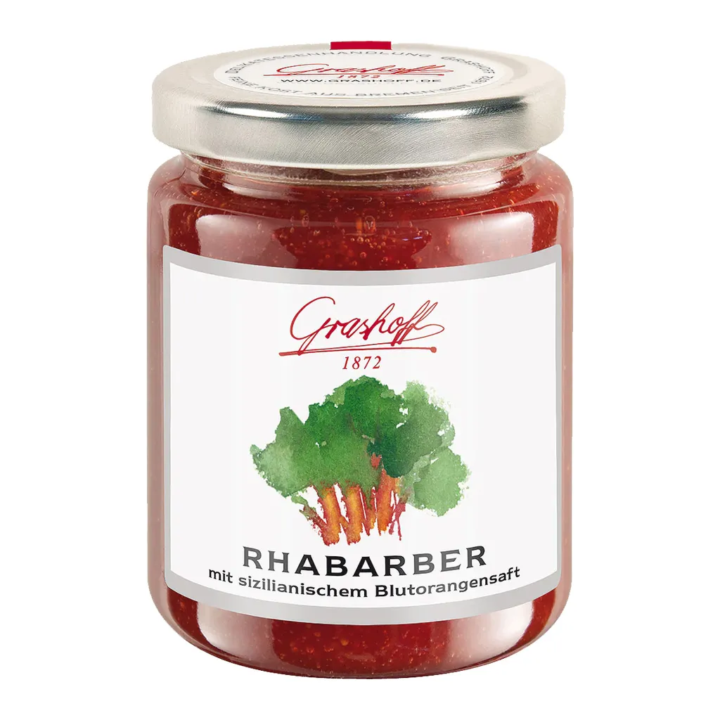 Grashoff Rhabarberkonfitüre mit sizilianischen Blutorangen 250g