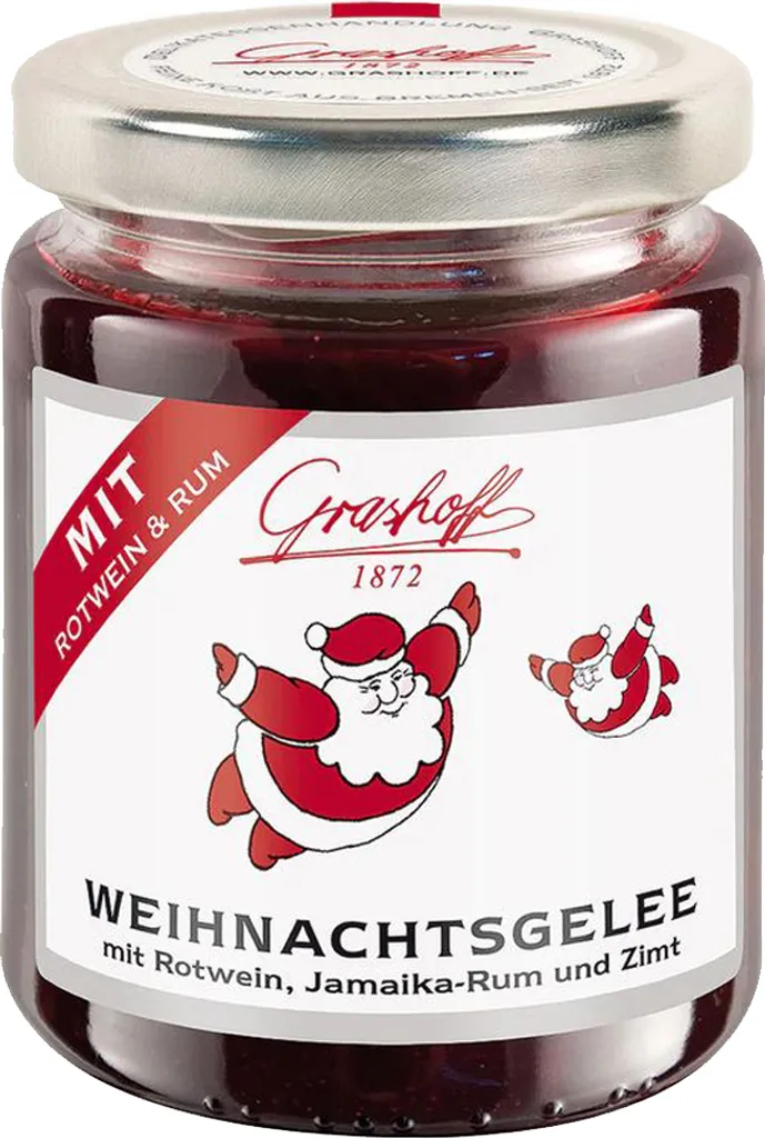 Grashoff Weihnachtsgelee mit Rum fruchtig süßer Geschmack 250g