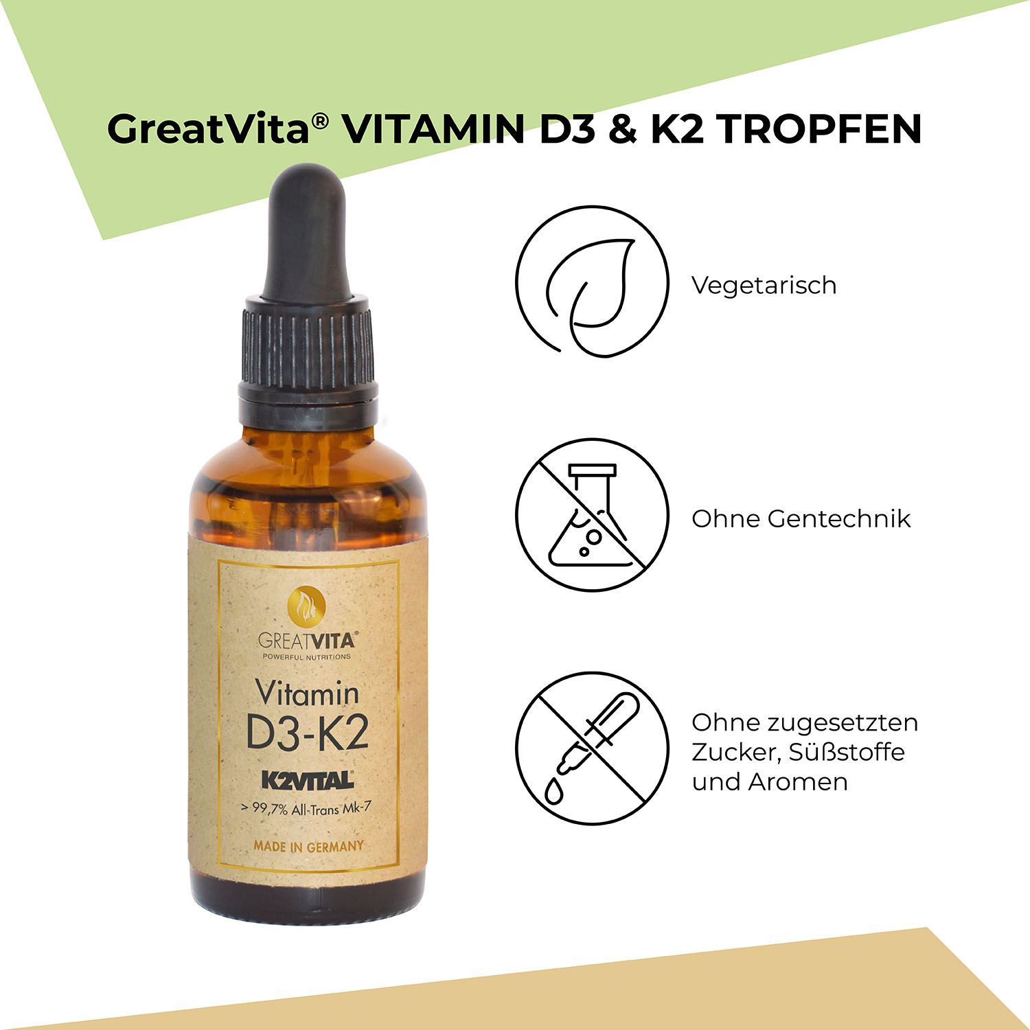 GreatVita Vitamin D3 + K2 drops