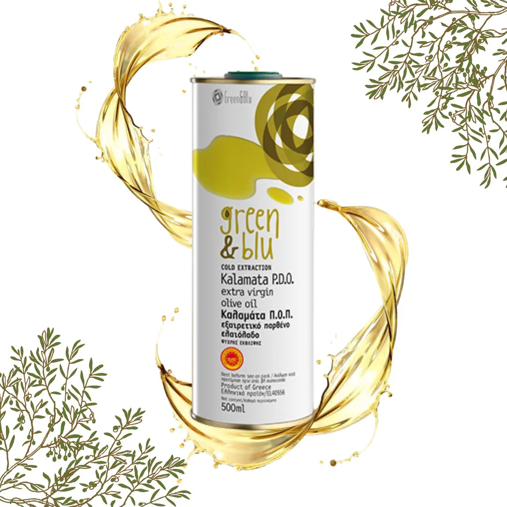 Green&blu, Olive Oil 500ml, Extra Virgin Olive Oil, First Press, Greek Olive Oil, Kalamata