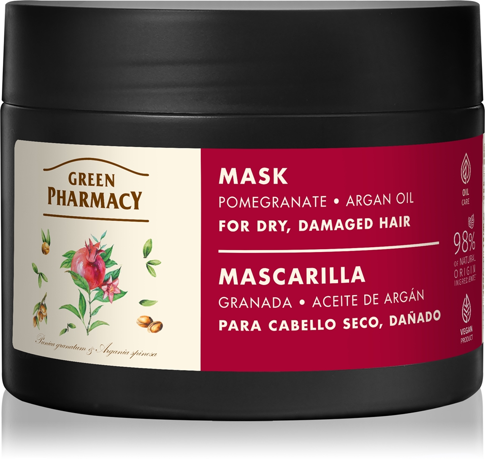 Green Pharmacy Argan Oil & Pomegranate Care Mask nourishing mask for damaged hair