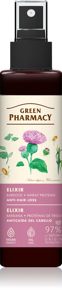 Green Pharmacy Burdock & Wheat Proteins Elixir Rinse-Free Hair Care Against Hair Loss