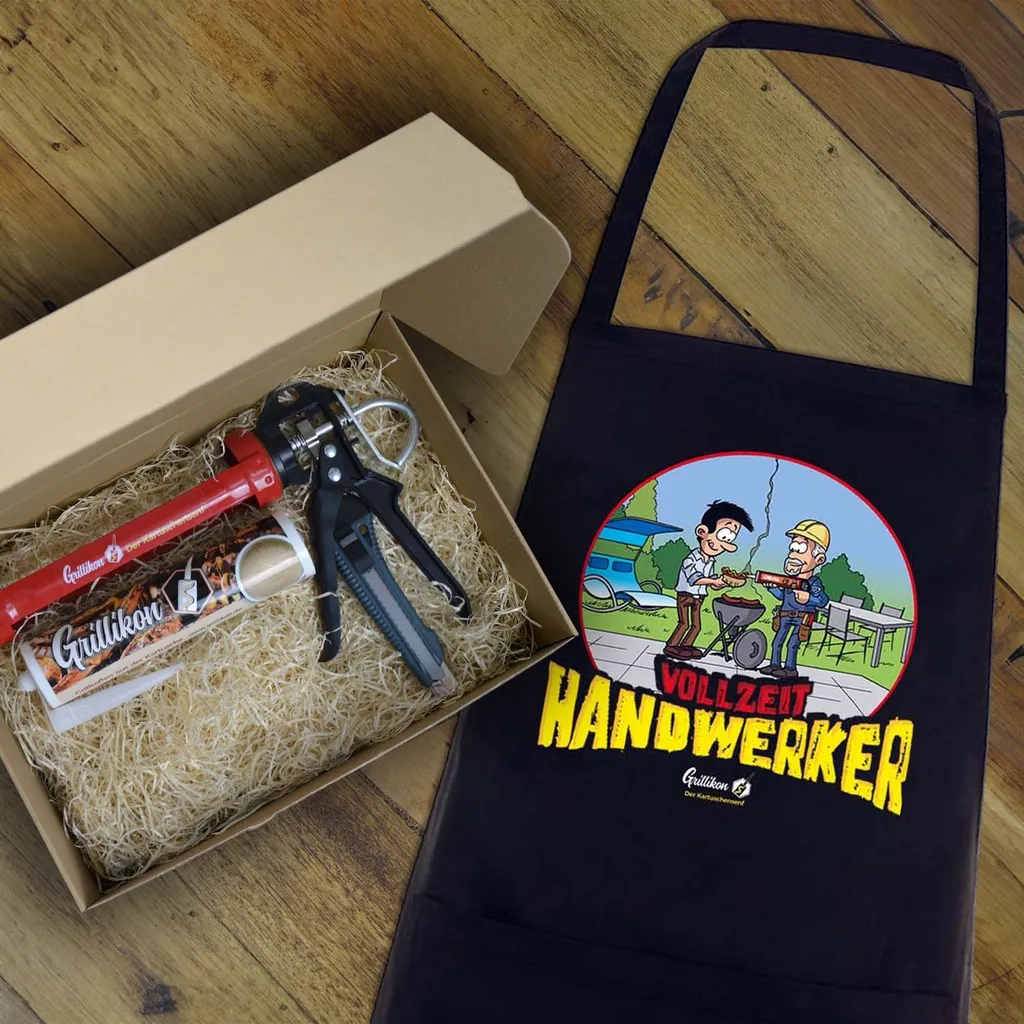 Grillikon Gift Set “Meister” Barbecue in 300 ml cartridge with grill apron