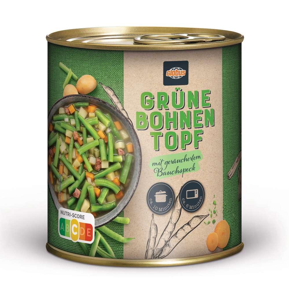Green bean pot with smoked bacon