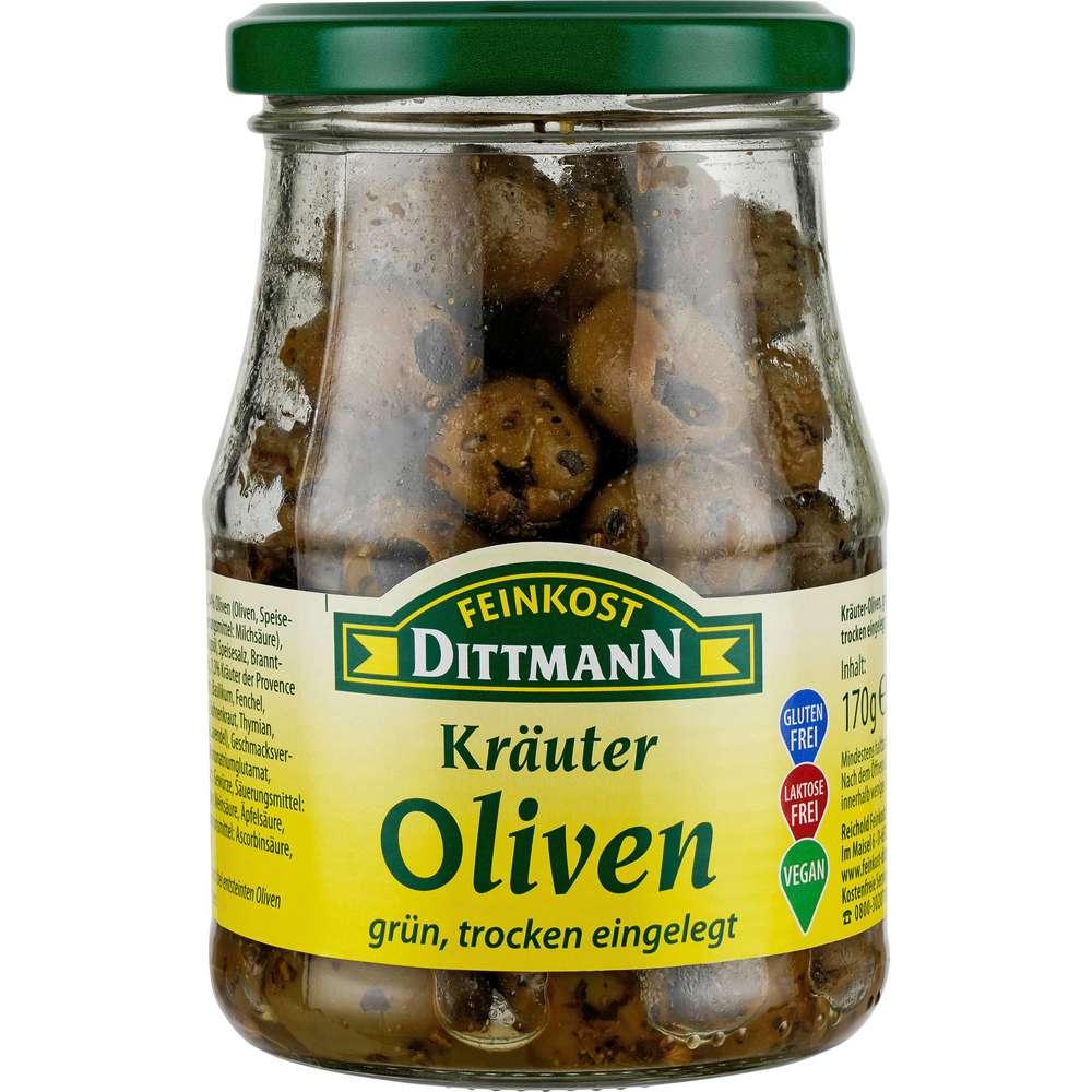 Green herb olives