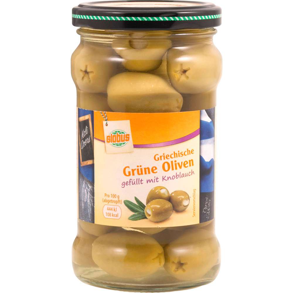 Green olives stuffed with garlic