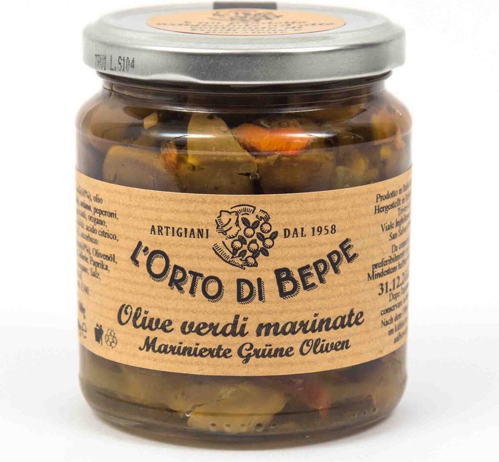 Marinated green olives 314 ml. - Lorto di Beppe
