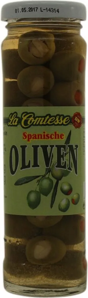 Green olives with almonds & peppers, handpack, 140 g
