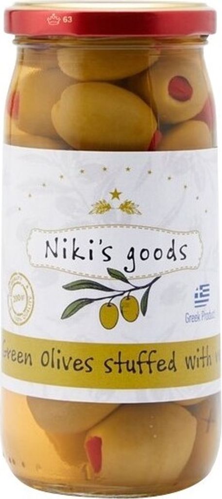 Green olives stuffed with peppers 200g Niki's Goods