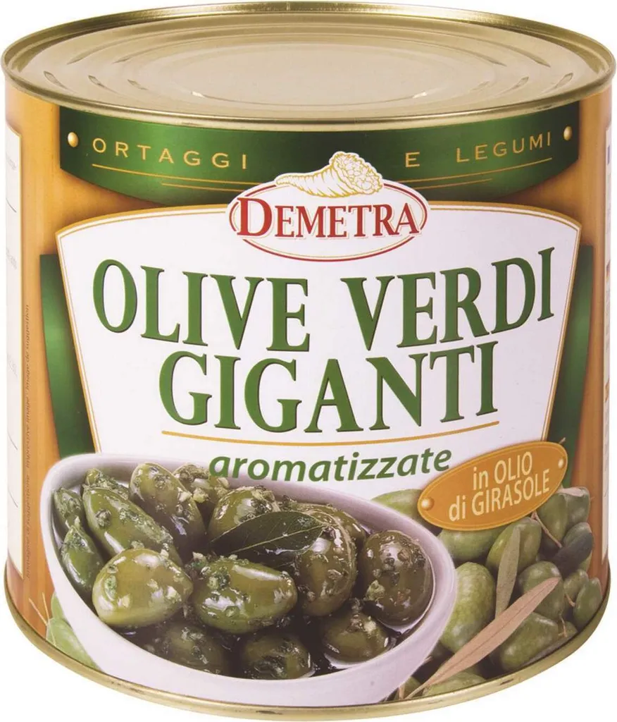 Green giant olives with herbs 2.5 kg - Demetra