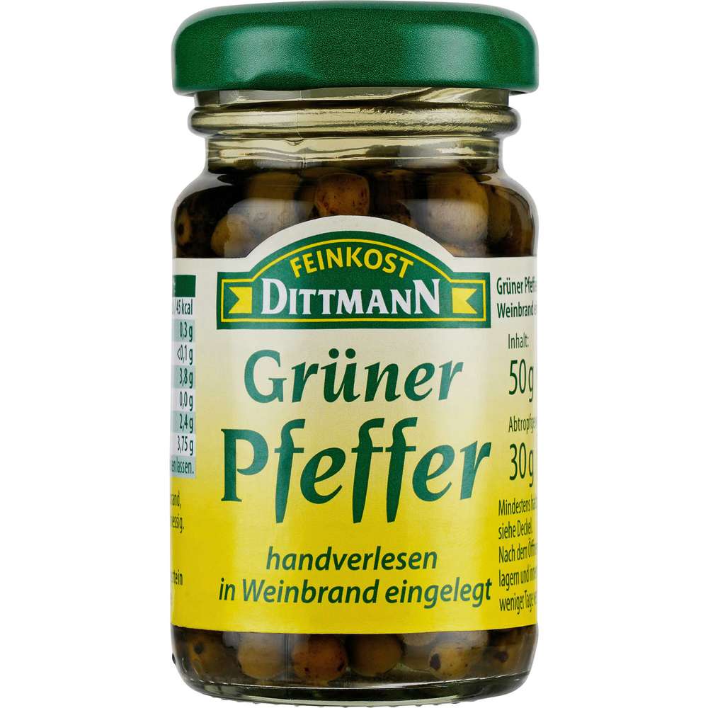 Green pepper pickled in cognac