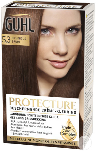 Guhl Protecture protective cream coloring keratin vitamin E 5.3 light golden brown 150ml