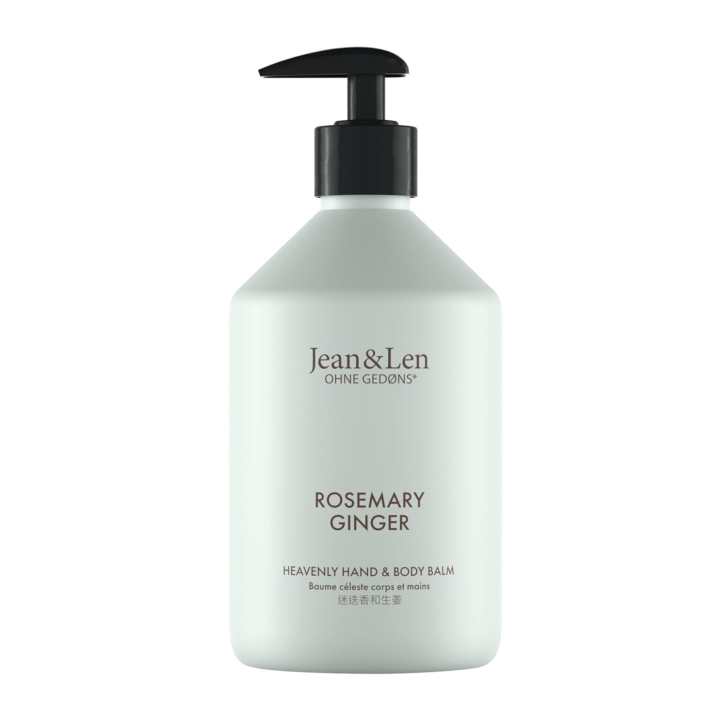 Jean & Len Heavenly Hand & Body Balm Rosemary & Ginger for a fragrant care experience with organic argan oil and shea butter, high quality Bottle, Parabens & Silicone-Free Bottle, 500 ml