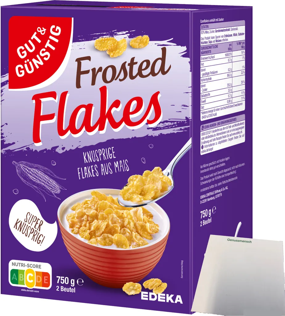 Gut& Frosted Flakes Crispy Flakes made from corn (750g pack) + usy Block
