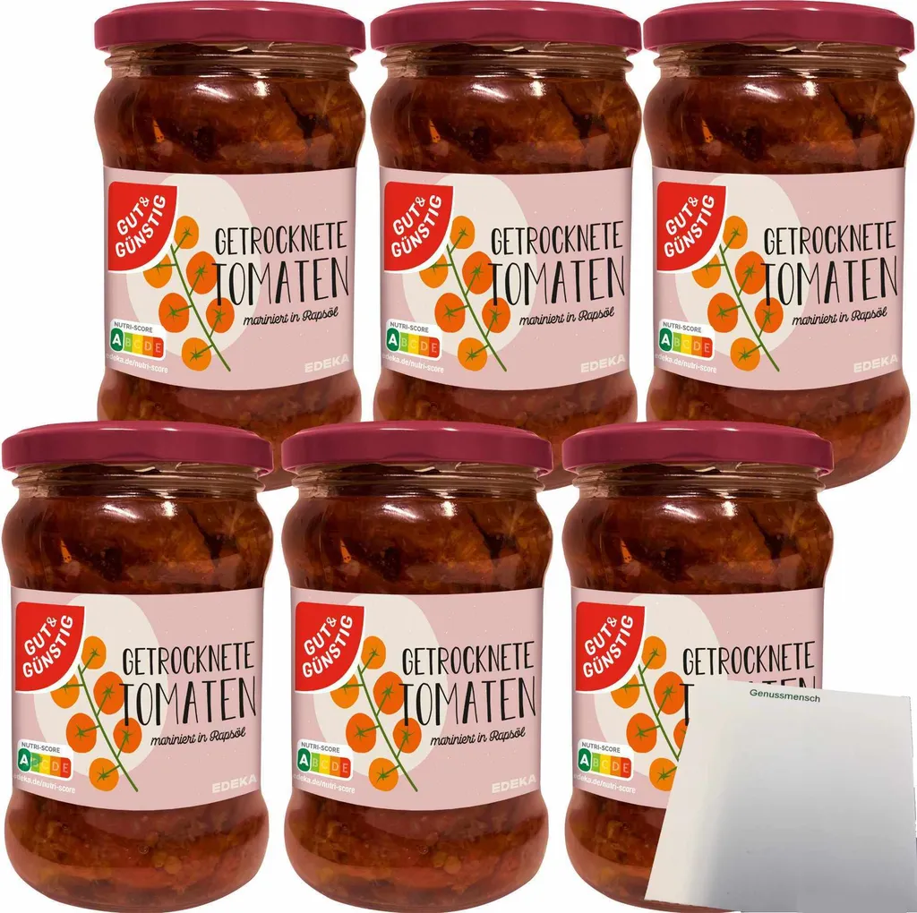 Gut& Dried Tomatoes marinated tomatoes sun-dried in rapeseed oil 6-pack (6x280g jar) + usy block