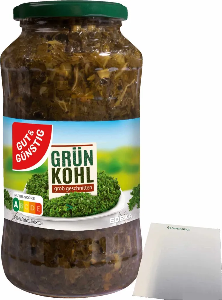 Gut& Kale freshly harvested in a practical glass jar (660g jar) + usy block