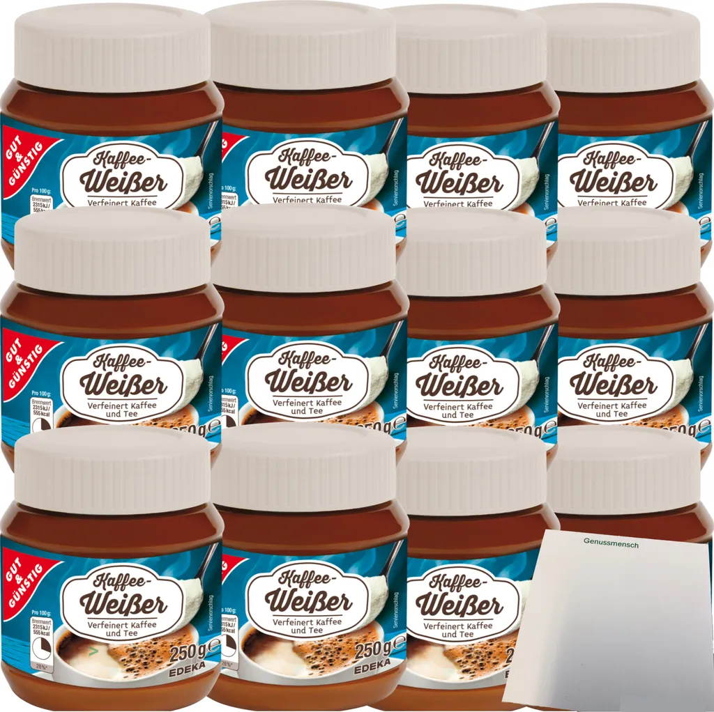 Gut & Coffee Whitener refines coffee and tea 12-pack (12x250g can) + usy block